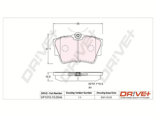 DP1010.10.0046 Dr!ve+ Комплект тормозных колодок, дисковый тормоз (фото 1)