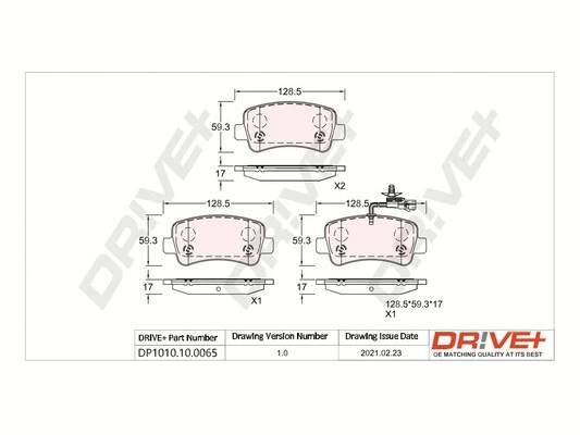 DP1010.10.0065 Dr!ve+ Комплект тормозных колодок, дисковый тормоз (фото 1)