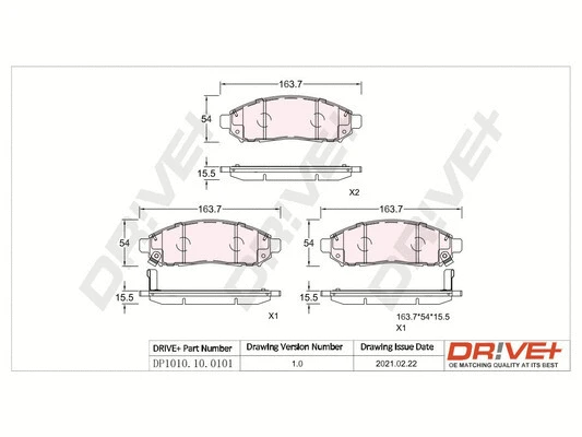 DP1010.10.0101 Dr!ve+ Комплект тормозных колодок, дисковый тормоз (фото 1)