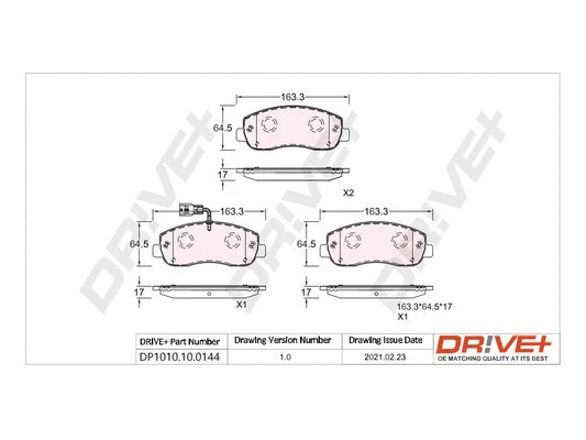 DP1010.10.0144 Dr!ve+ Комплект тормозных колодок, дисковый тормоз (фото 1)