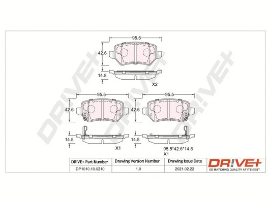 DP1010.10.0210 Dr!ve+ Комплект тормозных колодок, дисковый тормоз (фото 1)