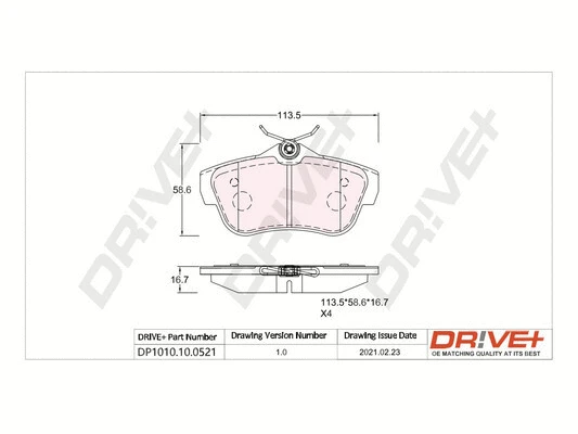 DP1010.10.0521 Dr!ve+ Комплект тормозных колодок, дисковый тормоз (фото 1)