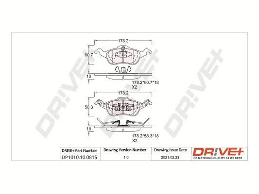 DP1010.10.0815 Dr!ve+ Комплект тормозных колодок, дисковый тормоз (фото 1)