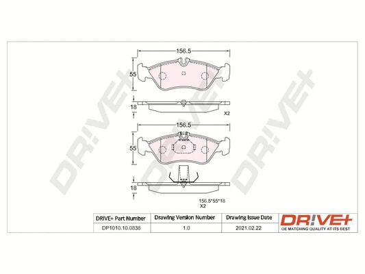 DP1010.10.0838 Dr!ve+ Комплект тормозных колодок, дисковый тормоз (фото 1)