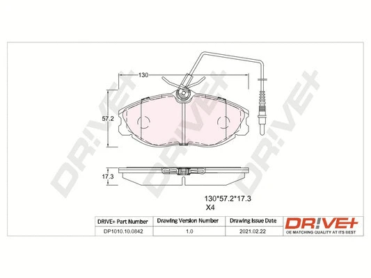 DP1010.10.0842 Dr!ve+ Комплект тормозных колодок, дисковый тормоз (фото 1)