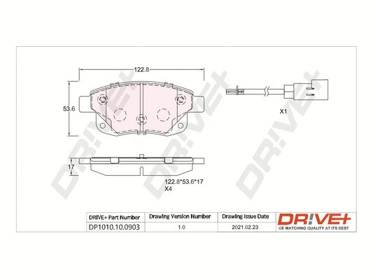 DP1010.10.0903 Dr!ve+ Комплект тормозных колодок, дисковый тормоз (фото 1)