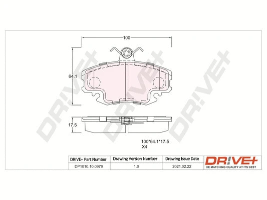 DP1010.10.0979 Dr!ve+ Комплект тормозных колодок, дисковый тормоз (фото 1)