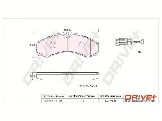 DP1010.10.1046 Dr!ve+ Комплект тормозных колодок, дисковый тормоз (фото 1)
