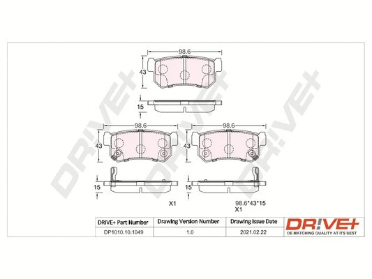 DP1010.10.1049 Dr!ve+ Комплект тормозных колодок, дисковый тормоз (фото 1)