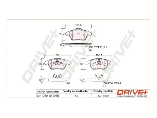 DP1010.10.1060 Dr!ve+ Комплект тормозных колодок, дисковый тормоз (фото 1)