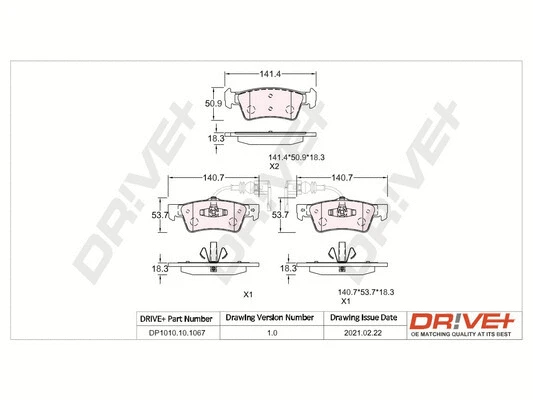DP1010.10.1067 Dr!ve+ Комплект тормозных колодок, дисковый тормоз (фото 1)