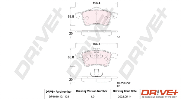 DP1010.10.1128 Dr!ve+ Комплект тормозных колодок, дисковый тормоз (фото 1)