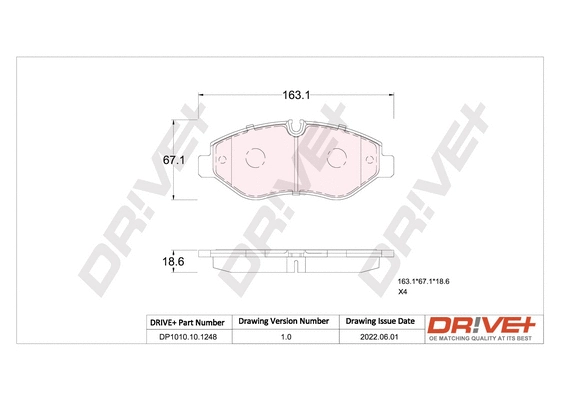DP1010.10.1248 Dr!ve+ Комплект тормозных колодок, дисковый тормоз (фото 1)