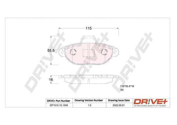 DP1010.10.1249 Dr!ve+ Комплект тормозных колодок, дисковый тормоз (фото 1)