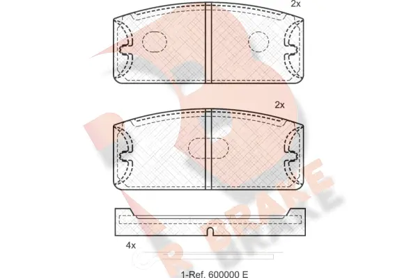 RB0021 R BRAKE Комплект тормозных колодок, дисковый тормоз (фото 1)