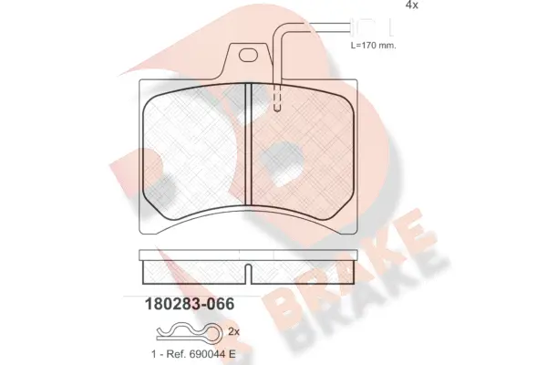 RB0283 R BRAKE Комплект тормозных колодок, дисковый тормоз (фото 1)