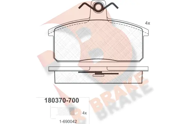 RB0370-700 R BRAKE Комплект тормозных колодок, дисковый тормоз (фото 1)