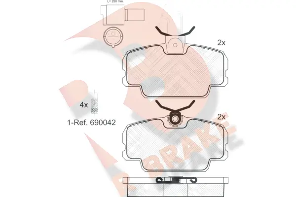 RB0419-006 R BRAKE Комплект тормозных колодок, дисковый тормоз (фото 1)