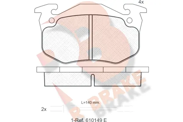 RB0457 R BRAKE Комплект тормозных колодок, дисковый тормоз (фото 1)