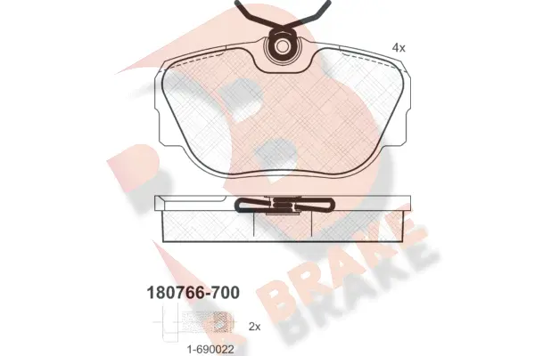 RB0766-700 R BRAKE Комплект тормозных колодок, дисковый тормоз (фото 1)