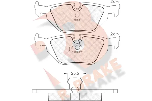 RB0802 R BRAKE Комплект тормозных колодок, дисковый тормоз (фото 1)