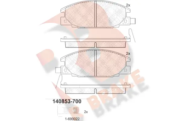RB0853-700 R BRAKE Комплект тормозных колодок, дисковый тормоз (фото 1)