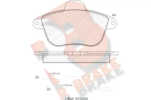 RB0857 R BRAKE Комплект тормозных колодок, дисковый тормоз (фото 1)