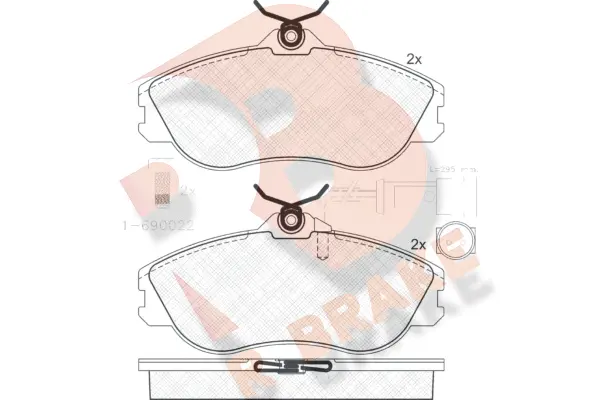 RB0873-202 R BRAKE Комплект тормозных колодок, дисковый тормоз (фото 1)