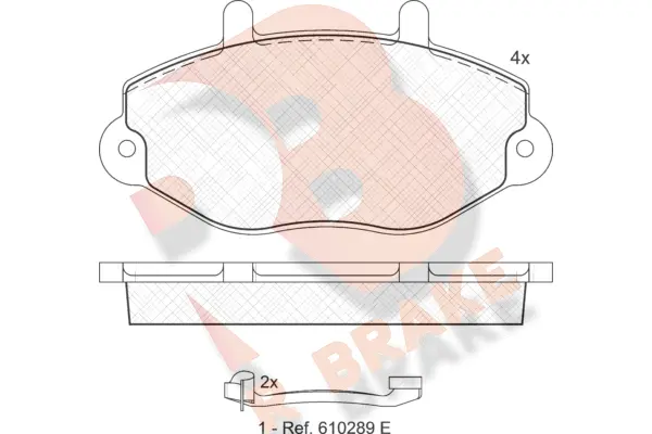 RB0897-203 R BRAKE Комплект тормозных колодок, дисковый тормоз (фото 1)