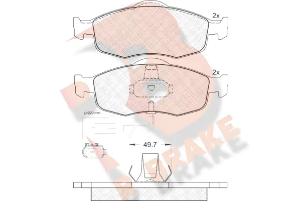 RB0917 R BRAKE Комплект тормозных колодок, дисковый тормоз (фото 1)