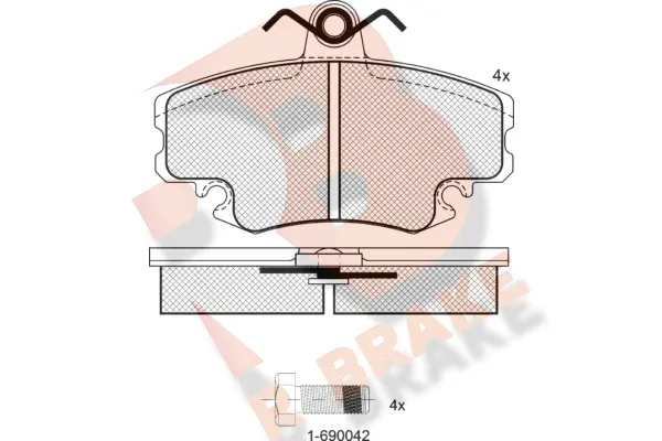 RB0993-204 R BRAKE Комплект тормозных колодок, дисковый тормоз (фото 1)