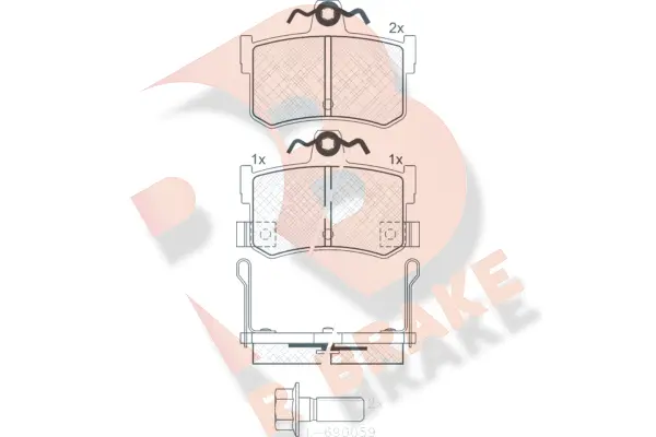 RB0995-701 R BRAKE Комплект тормозных колодок, дисковый тормоз (фото 1)