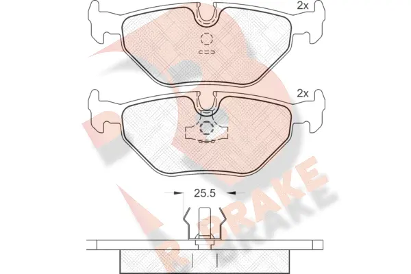 RB1051 R BRAKE Комплект тормозных колодок, дисковый тормоз (фото 1)