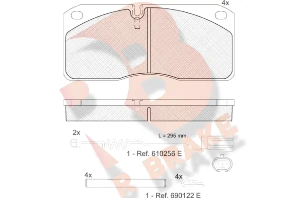 RB1078-117 R BRAKE Комплект тормозных колодок, дисковый тормоз (фото 1)