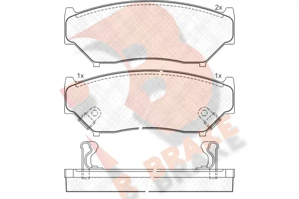 RB1096 R BRAKE Комплект тормозных колодок, дисковый тормоз (фото 1)