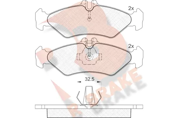 RB1102-046 R BRAKE Комплект тормозных колодок, дисковый тормоз (фото 1)