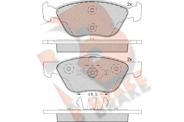 RB1125-203 R BRAKE Комплект тормозных колодок, дисковый тормоз (фото 1)