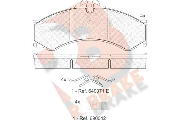 RB1126-204 R BRAKE Комплект тормозных колодок, дисковый тормоз (фото 1)