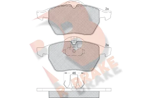 RB1128 R BRAKE Комплект тормозных колодок, дисковый тормоз (фото 1)