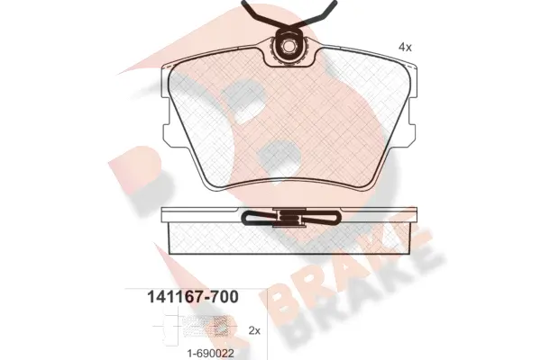 RB1167-700 R BRAKE Комплект тормозных колодок, дисковый тормоз (фото 1)