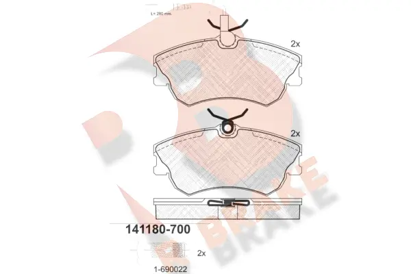 RB1180-700 R BRAKE Комплект тормозных колодок, дисковый тормоз (фото 1)