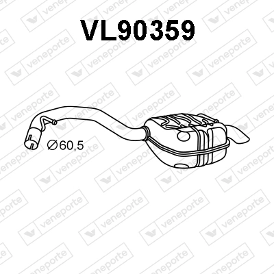 VL90359 VENEPORTE Глушитель выхлопных газов конечный (фото 1)