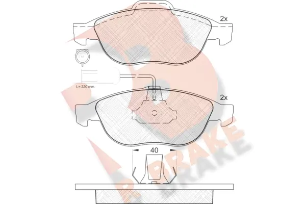 RB1212 R BRAKE Комплект тормозных колодок, дисковый тормоз (фото 1)