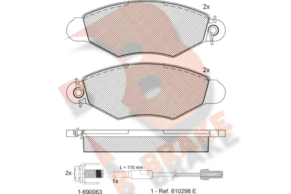 RB1217-203 R BRAKE Комплект тормозных колодок, дисковый тормоз (фото 1)