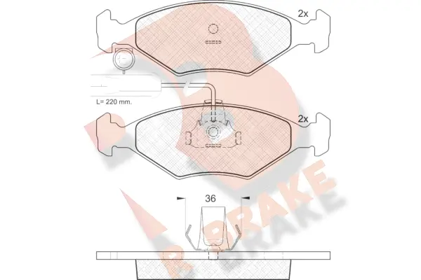 RB1226 R BRAKE Комплект тормозных колодок, дисковый тормоз (фото 1)