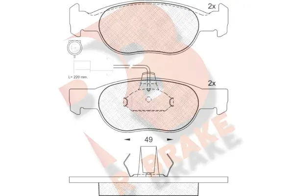 RB1242 R BRAKE Комплект тормозных колодок, дисковый тормоз (фото 1)