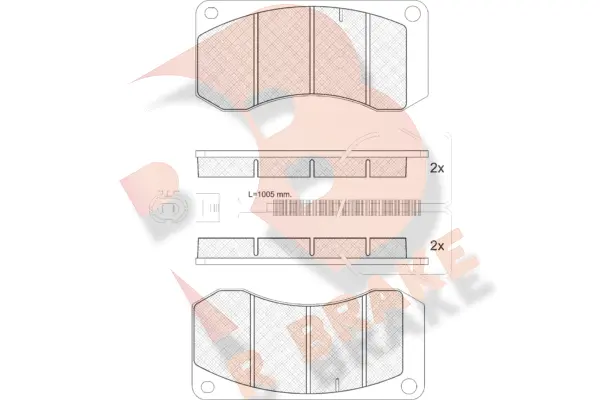 RB1244 R BRAKE Комплект тормозных колодок, дисковый тормоз (фото 1)