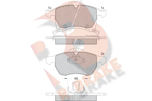 RB1248 R BRAKE Комплект тормозных колодок, дисковый тормоз (фото 1)