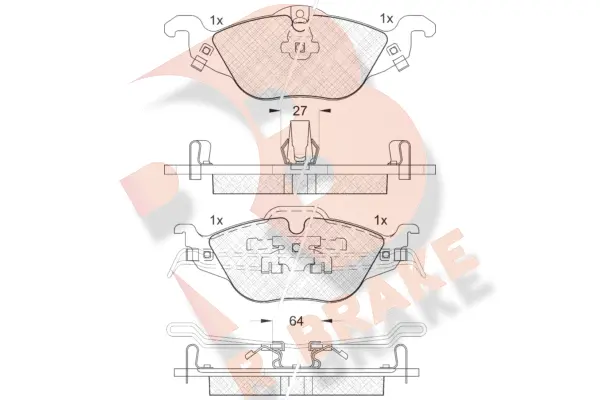 RB1249 R BRAKE Комплект тормозных колодок, дисковый тормоз (фото 1)