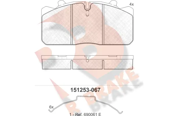 RB1253 R BRAKE Комплект тормозных колодок, дисковый тормоз (фото 1)